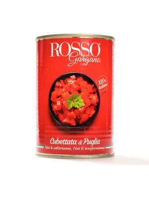 Томаты Rosso Gargano Cubetti нарезанные кубиками в собственном соку, 400 г